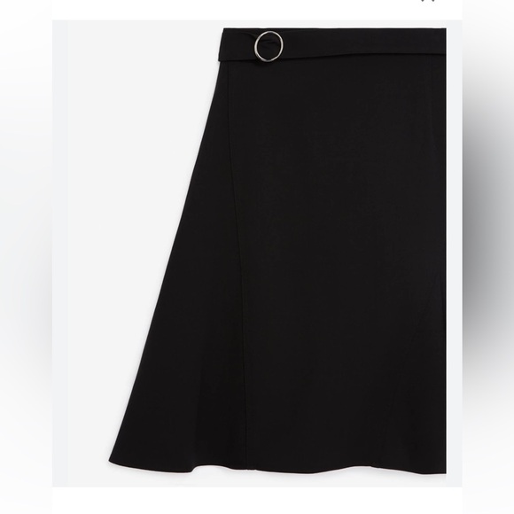 The Kooples Flared long black skirt in wool Elegant Black Women's Skirt - Picture 2 of 8